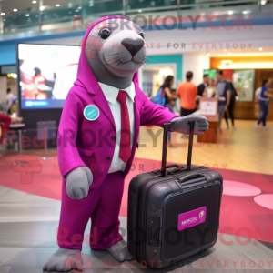 Magenta Sea Lion mascot...