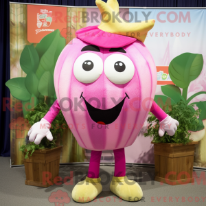 Pink Turnip mascottekostuum...
