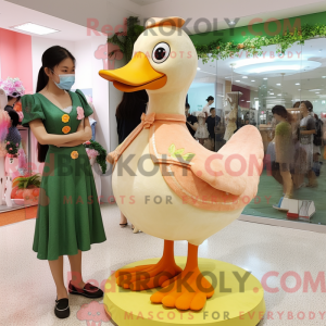 Peach Goose mascot costume...