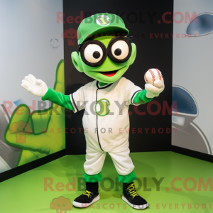 Lime Green Mime mascot...