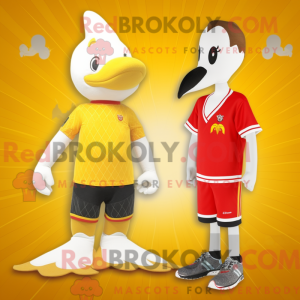 Gold Geese mascot costume...