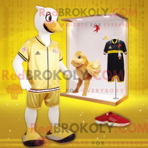 Gold Geese mascot costume...