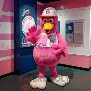 Pink Chicken mascot costume...