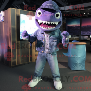 Lilla Megalodon maskot...