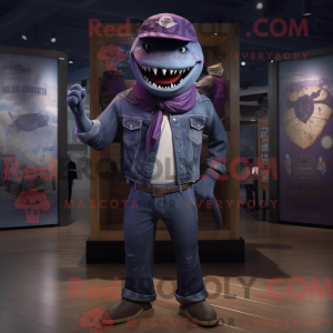 Lilla Megalodon maskot...