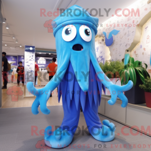 Blue Fried Calamari mascot...