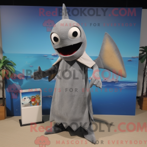 Grå sværdfisk maskot...