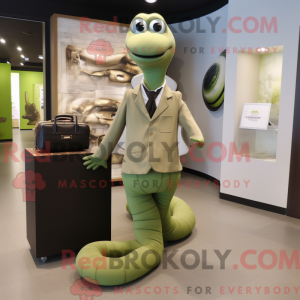 Olive Python mascot costume...