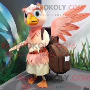 Peach Archeopteryx mascot...