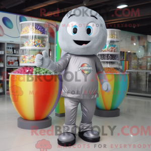 Gray Candy mascot costume...