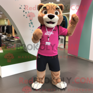 Pink Mountain Lion mascot...