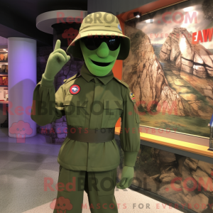Olive Gi Joe mascot costume...