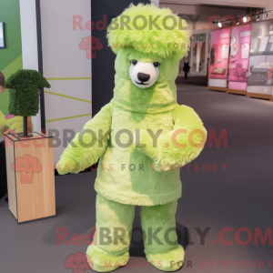 Lime Green Alpaca mascot...