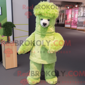 Limegrøn Alpaca maskot...