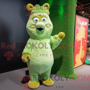 Limegrøn Alpaca maskot...