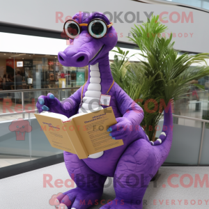 Purple Brachiosaurus mascot...