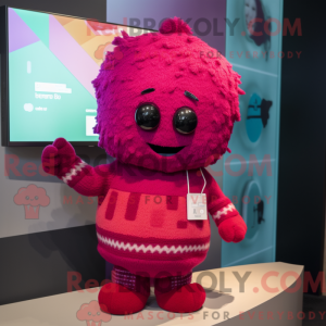 Magenta bringebær maskot...