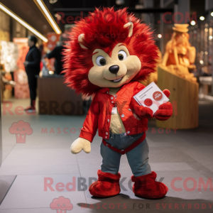 Red Hedgehog maskot kostyme...