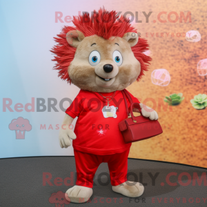 Red Hedgehog maskot kostume...