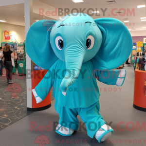 Teal Elephant mascot...