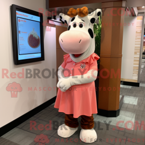 Peach Cow Maskottchen...