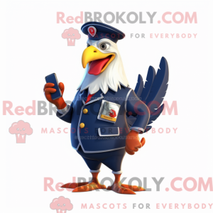 Navy Rooster mascot costume...