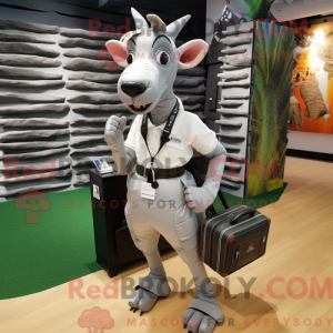 Silver Okapi mascot costume...
