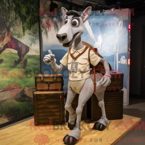 Sølv Okapi maskot kostume...