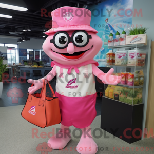 Pink Ceviche maskot kostume...