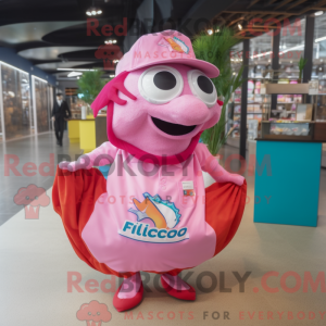 Pink Ceviche mascot costume...