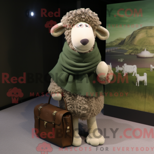 Olive Sheep mascot costume...