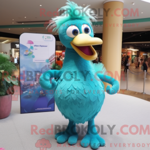 Turquoise Ostrich mascot...