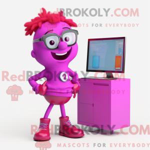 Magenta Computer mascot...