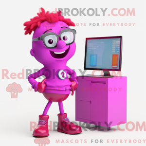 Magenta computer maskot...