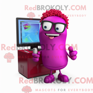 Magenta datamaskin máscara...