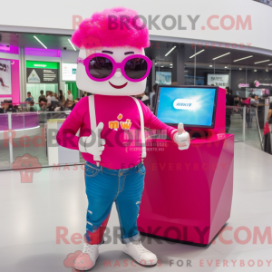 Magenta computer maskot...