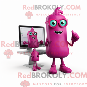 Magenta computer maskot...