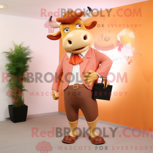 Peach Bull maskot kostume...