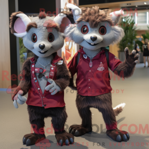 Maroon Aye-Aye maskot...