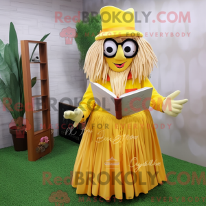 Gul fugleskræmsel maskot...
