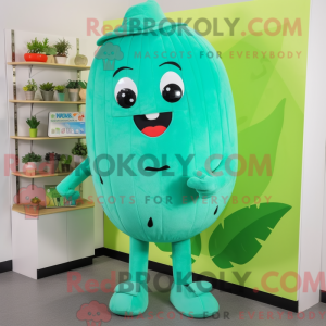 Cyan Melon mascot costume...