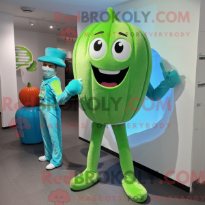 Cyan melon maskot kostume...