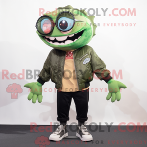 Grøn Barracuda maskot...