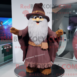 Brown Wizard mascot costume...