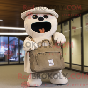 Beige Ghost mascot costume...