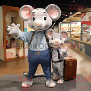 Silver Rat mascot costume...