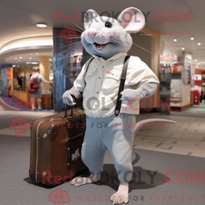 Silver Rat mascot costume...