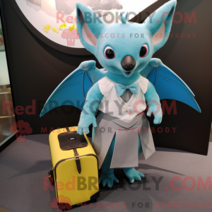 Cyan Fruit Bat maskot...