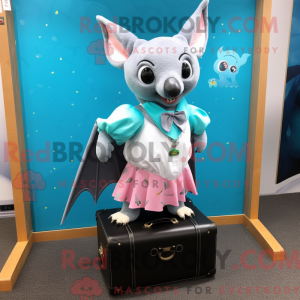 Cyan Fruit Bat maskot...