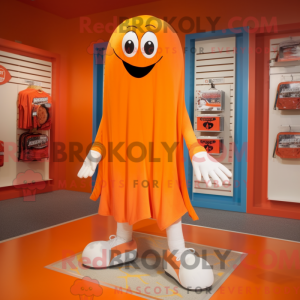 Orange Ghost mascot costume...